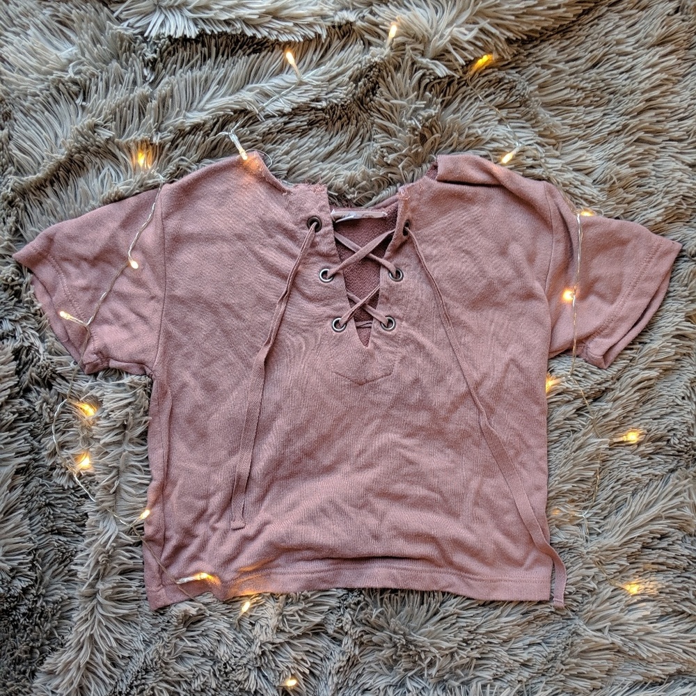 Cross laced t-shirt